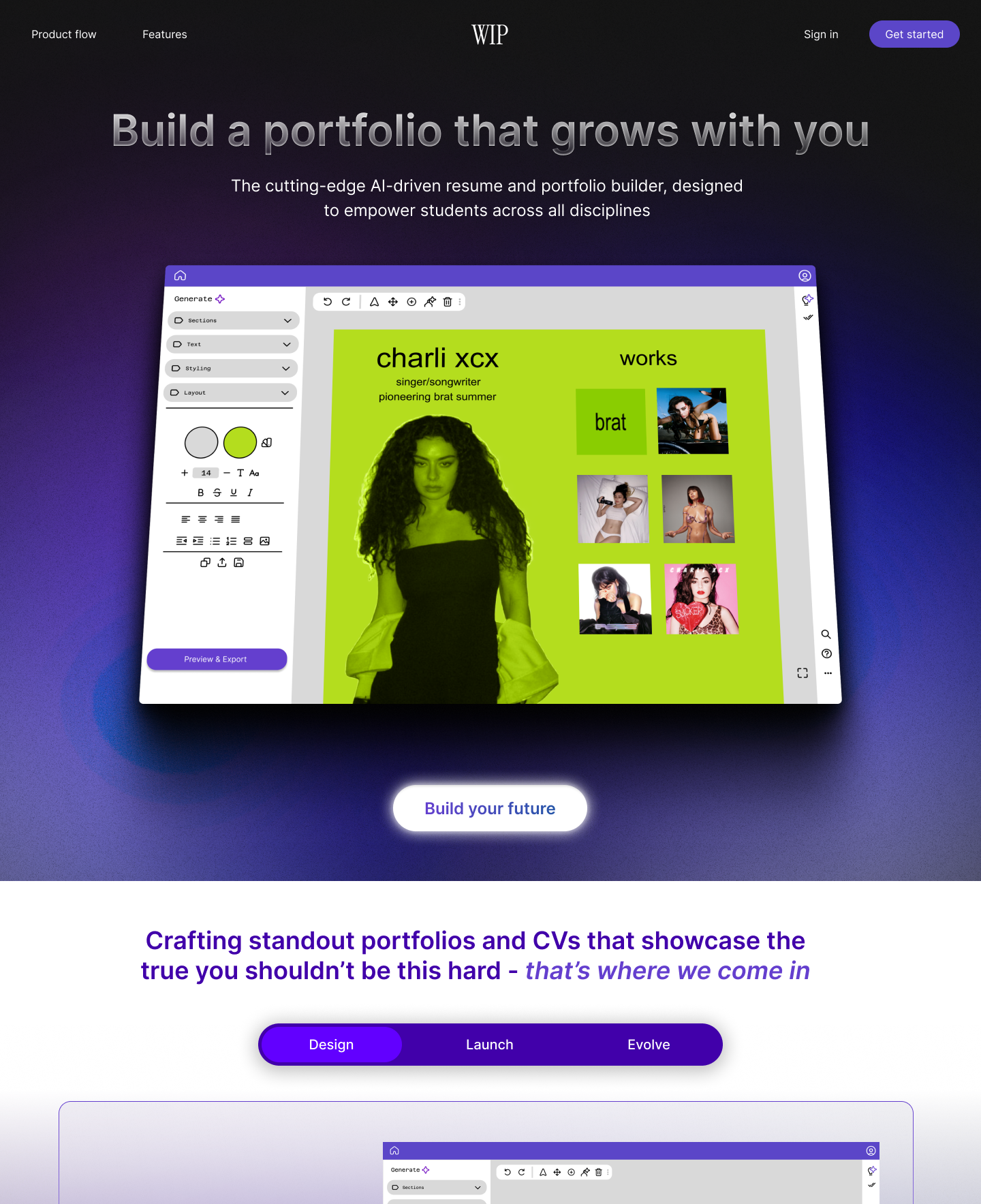Landing page